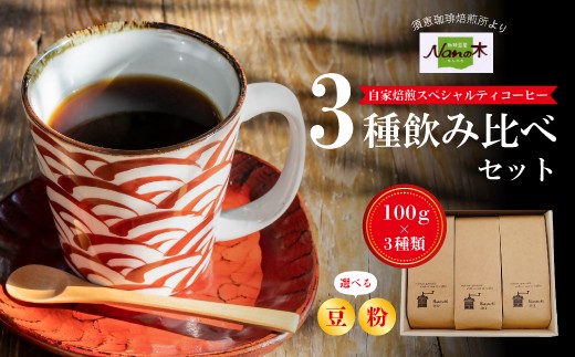 自家焙煎スペシャルティコーヒー　3種飲み比べセット
